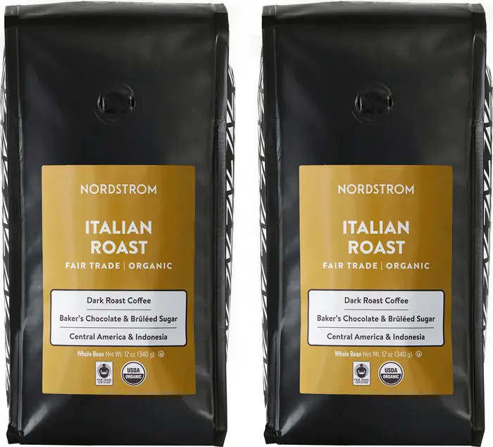 2-Pack Fair Trade Organic Italian Dark Roast Whole Bean Coffee | Nordstrom