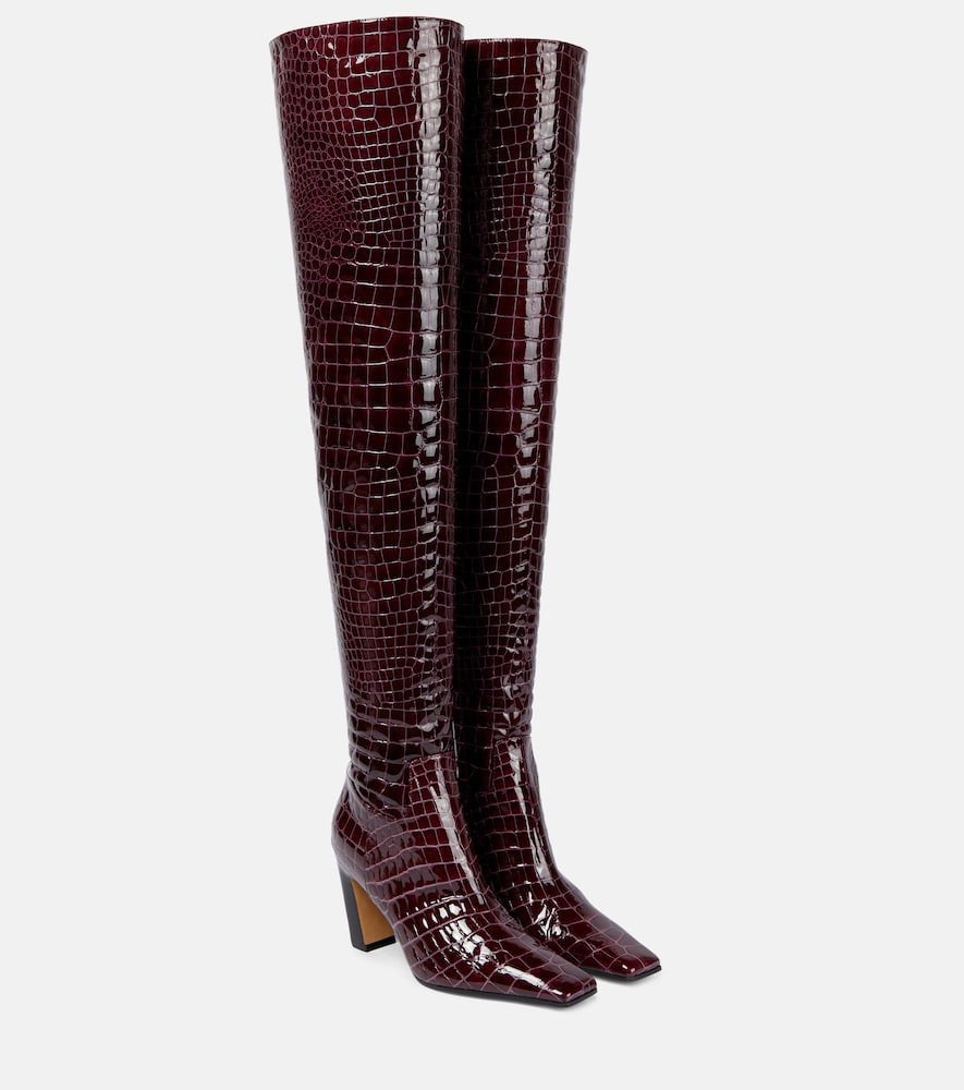 Khaite Snake-effect leather knee-high boots | Mytheresa (US/CA)