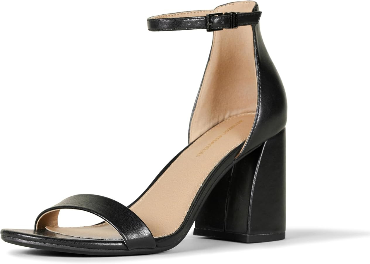 Amazon Essentials Women's Ankle Strap Block Heel Nola Sandals | Amazon (US)