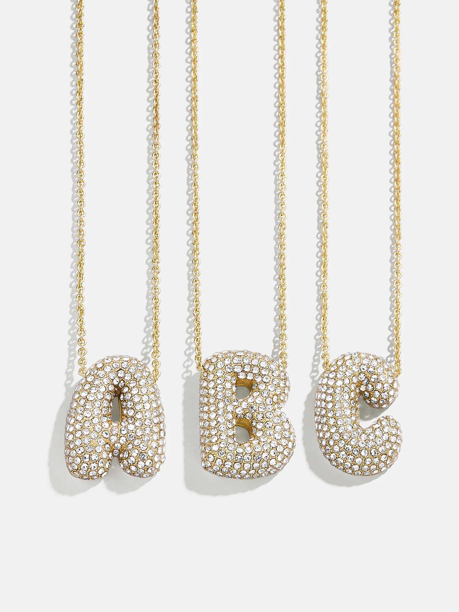 Kids’ Bubble Initial Necklace - Gold/Pavé | BaubleBar