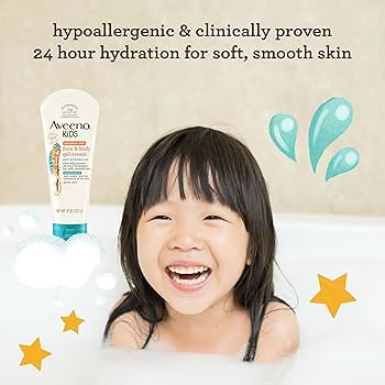 Aveeno Sensitive Skin Face & Body Gel Cream for Kids with Prebiotic Oat, Clinically Proven 24 Hou... | Amazon (US)