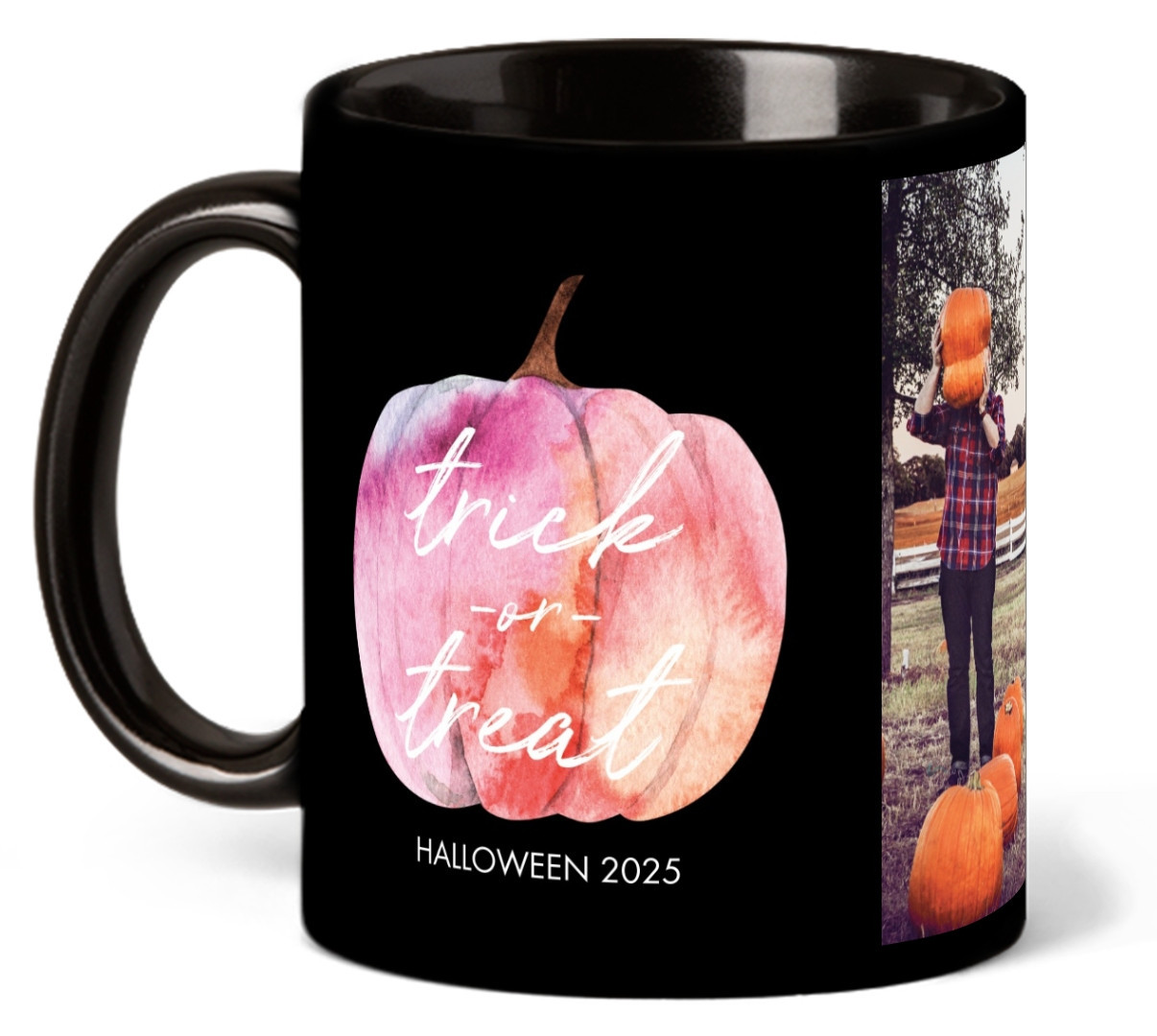 Black Photo Coffee Mugs: Spooky Pumpkin 11oz Landscape 1 Photo Snapfish | Snapfish USA
