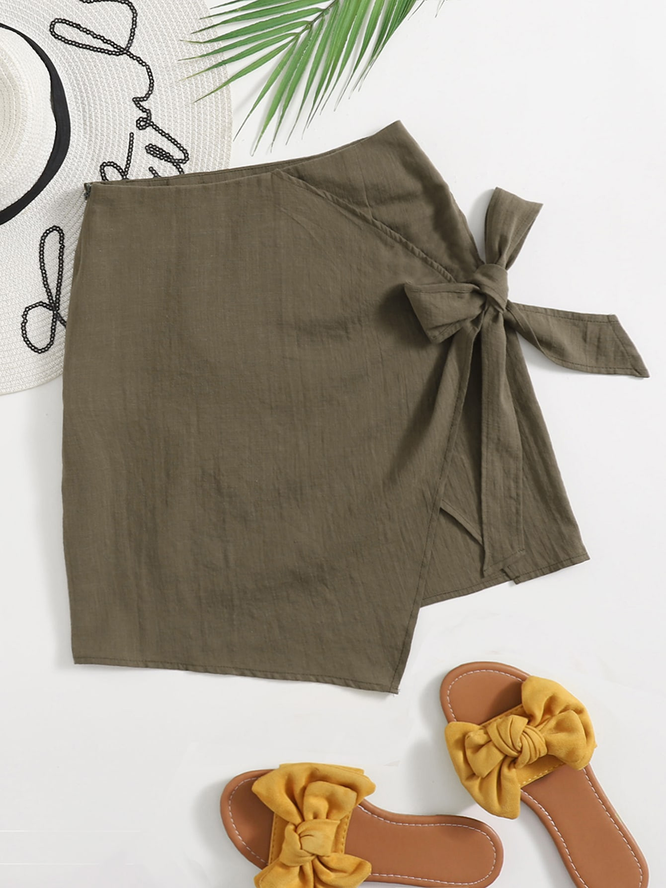 SHEIN Wrap Tie Side Skirt | SHEIN