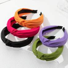 pcs Womens Solid Color Simple Knot Headbands Suitable For Daily Wear | SHEIN