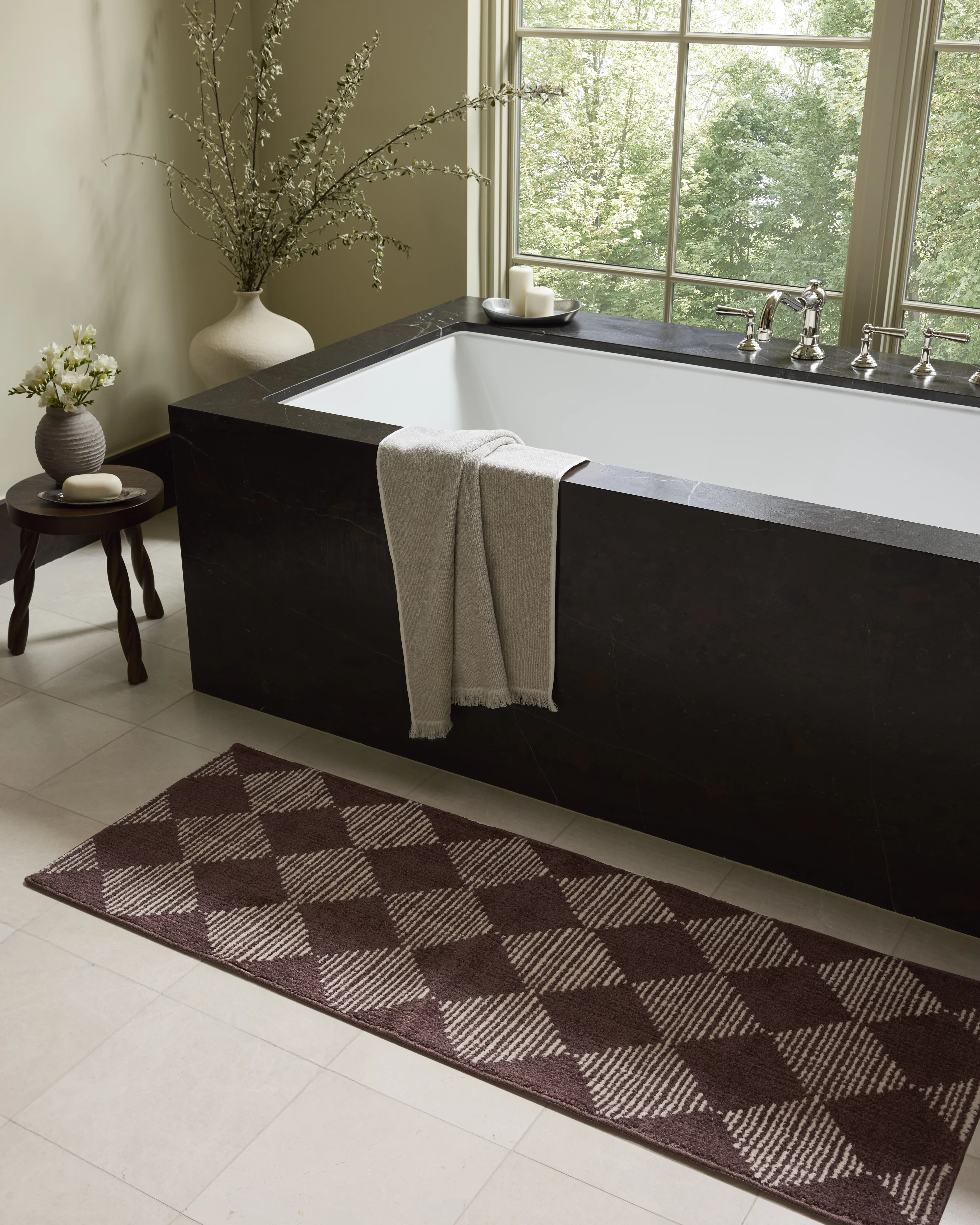 Chris Loves Julia x Loloi Lawrence Plum / Ivory Bath Mat | Wayfair | Wayfair North America