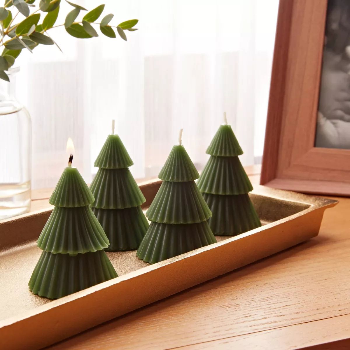 4ct Figural Tree Forest Fir Votive Candle Set Green - Threshold™ | Target