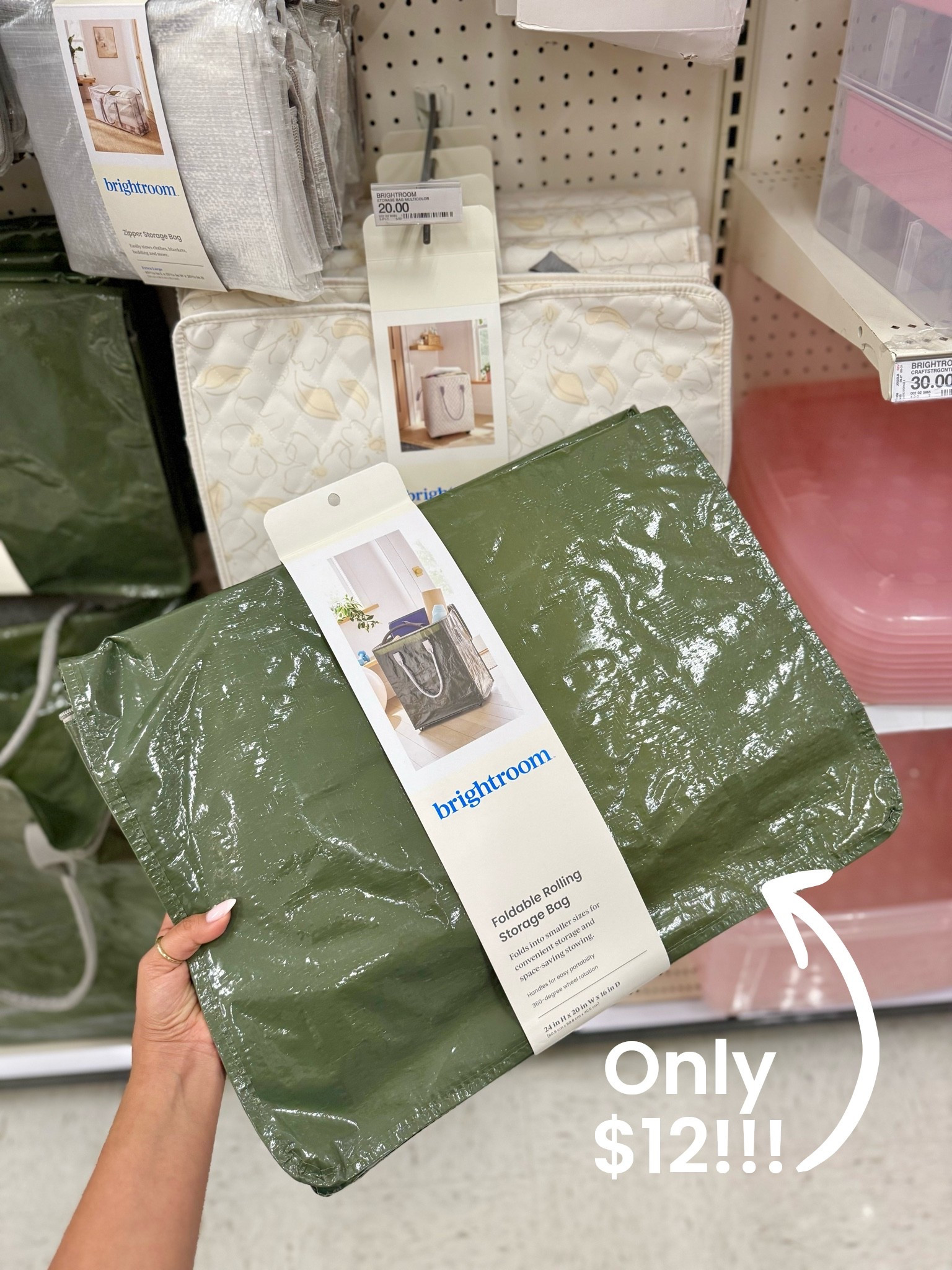 New rolling storage bags! The green one is only $12 and the floral cloth option is $20😊
