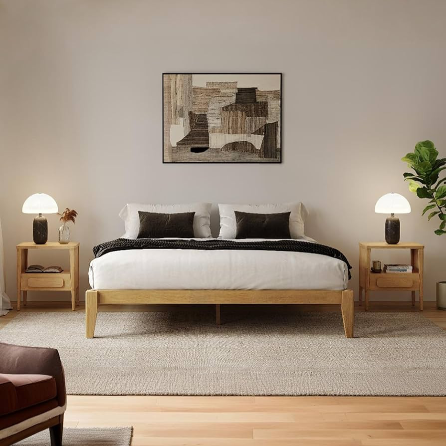 Thor Bed Frame King - Solid Wood Platform Bed - Japanese Joinery Bed Frame - Wood Slat Support - ... | Amazon (US)