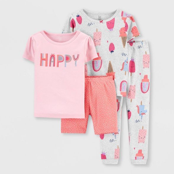Toddler Girls' 4pc Happy Popsicles Snug Fit Pajama Set - Just One You® made by carter's Pink | Target