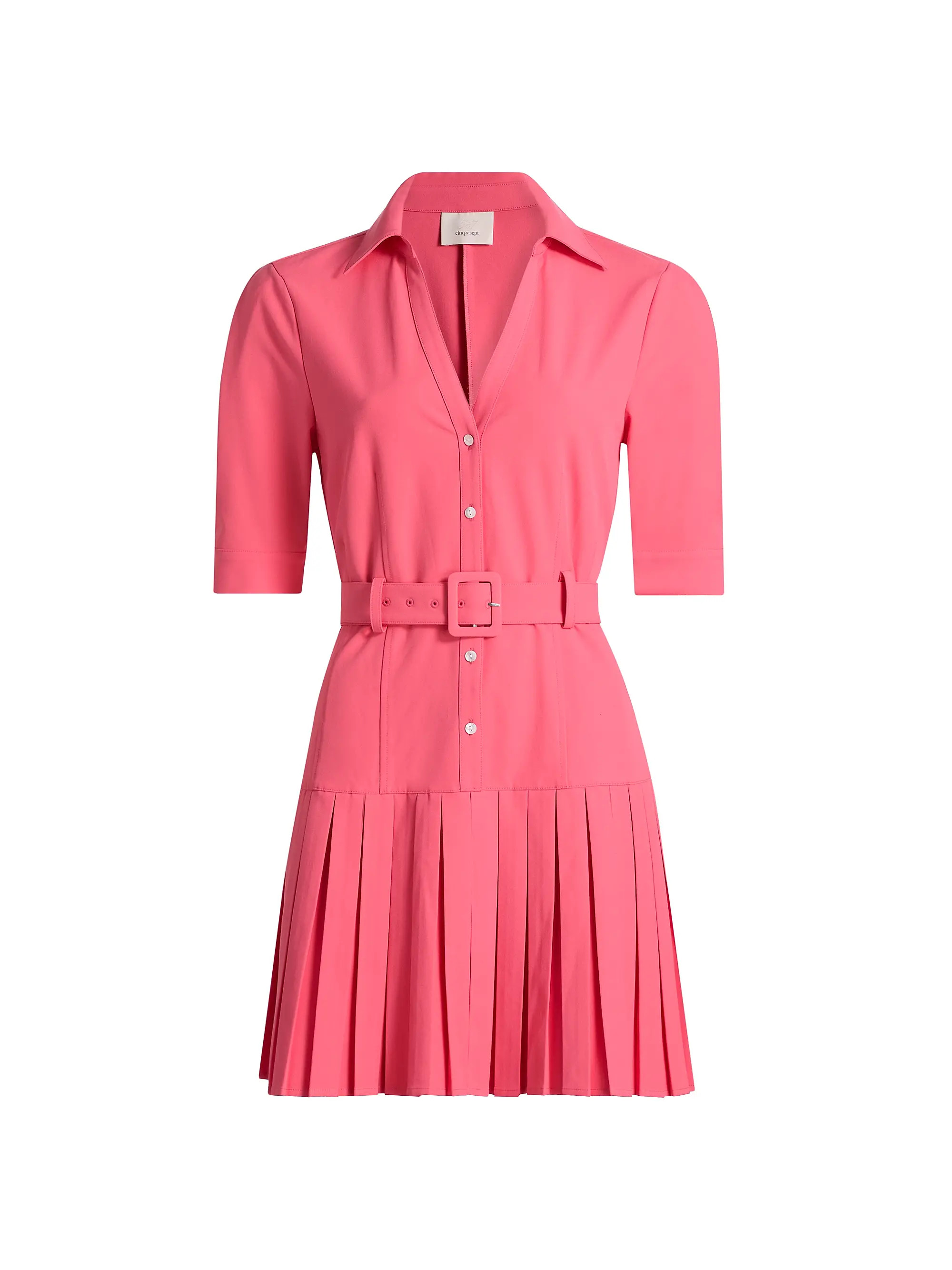 Moriah Pleated Belted Minidress | Saks Fifth Avenue