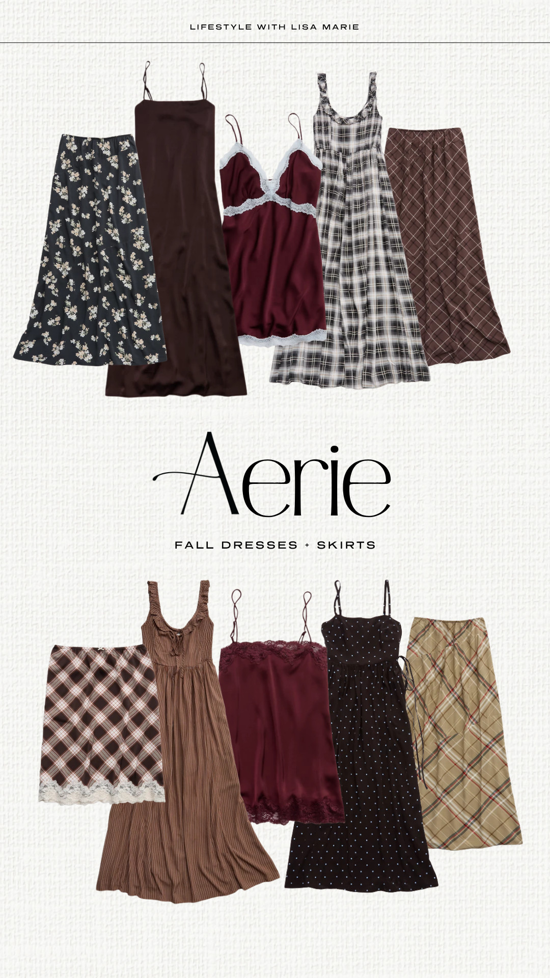 Aerie fall dresses and skirts! Mini, midi and maxi dresses and skirts. Plaid and floral outfits. Silk and satin mini dresses and tops. Fall maxi dresses. Elevated casual outfits. Two piece matching skirt sets. Dresses for fall events, showers and vacations. Transitional pieces for fall and winter. Lightweight fall outfits.

#LTKSeasonal #LTKSaleAlert #LTKPetite