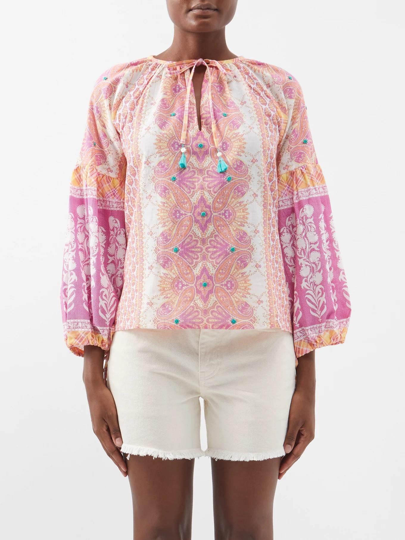 Tula paisley-print cotton-khadi top | Matches (US)