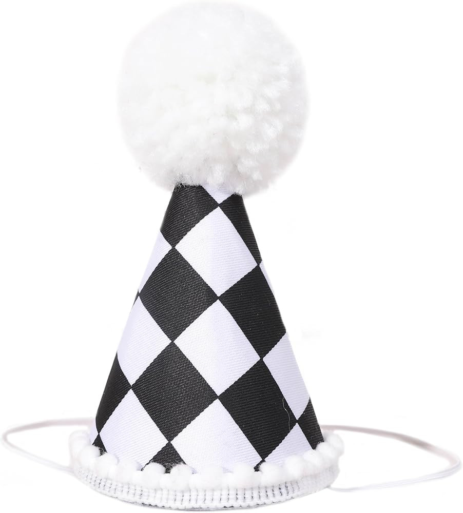 Race Car First Birthday Hat - Race Car 1st Decorations,Black And White Checkered Racing Hat,Two F... | Amazon (US)