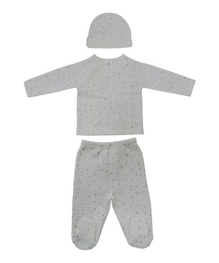 Ivory Star Quilted Footie Pants Set - Infant | Zulily