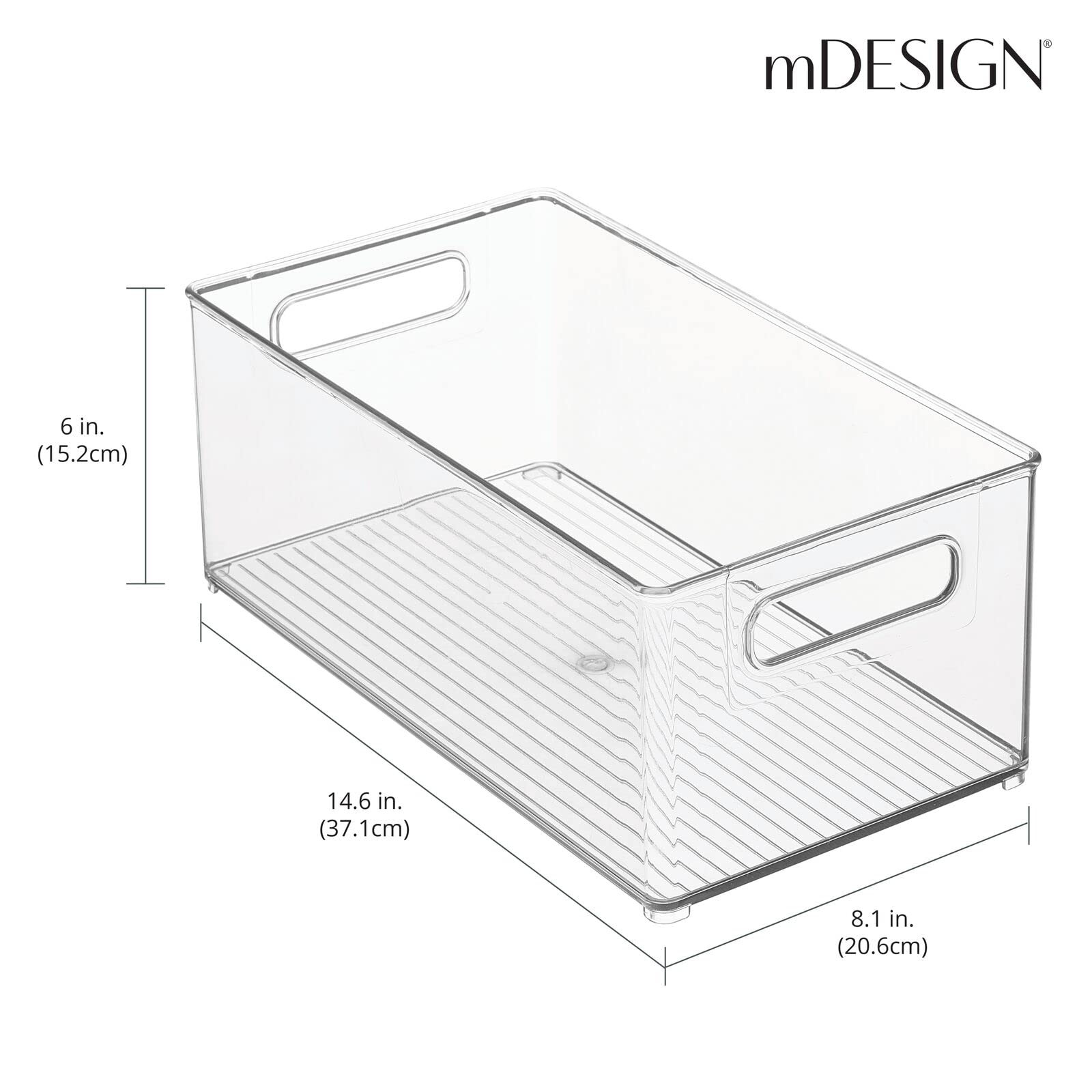mDesign Plastic Deep Bin Organizer Caddy Container w/Handles for Nursery, Kitchen, Pantry, Bathro... | Amazon (US)