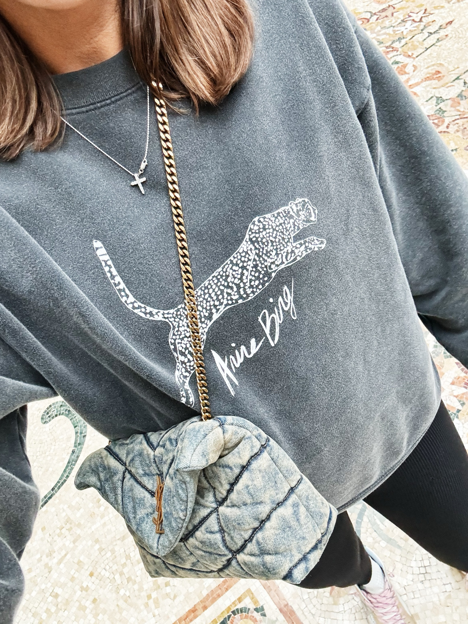 Travel outfit! Small in this Anine Bing sweatshirt, leggings and my fave YSL bag  

#LTKfindsunder100 #LTKover40 #LTKtravel