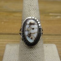 Vintage Sterling Silver & Dry Creek Turquoise Oval Ring Size 8.25 | Etsy (US)