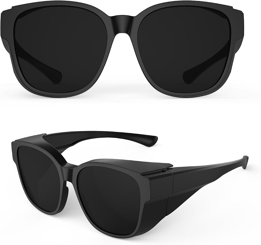 Goiteia Cataract Sunglasses for Light Sensitivity,Super Dark Fit Over Glasses for Post Eye Surger... | Amazon (US)