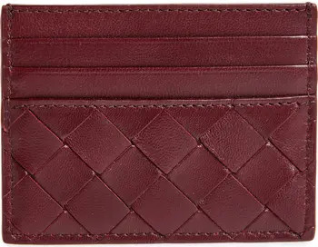 Intrecciato Leather Card Case | Nordstrom