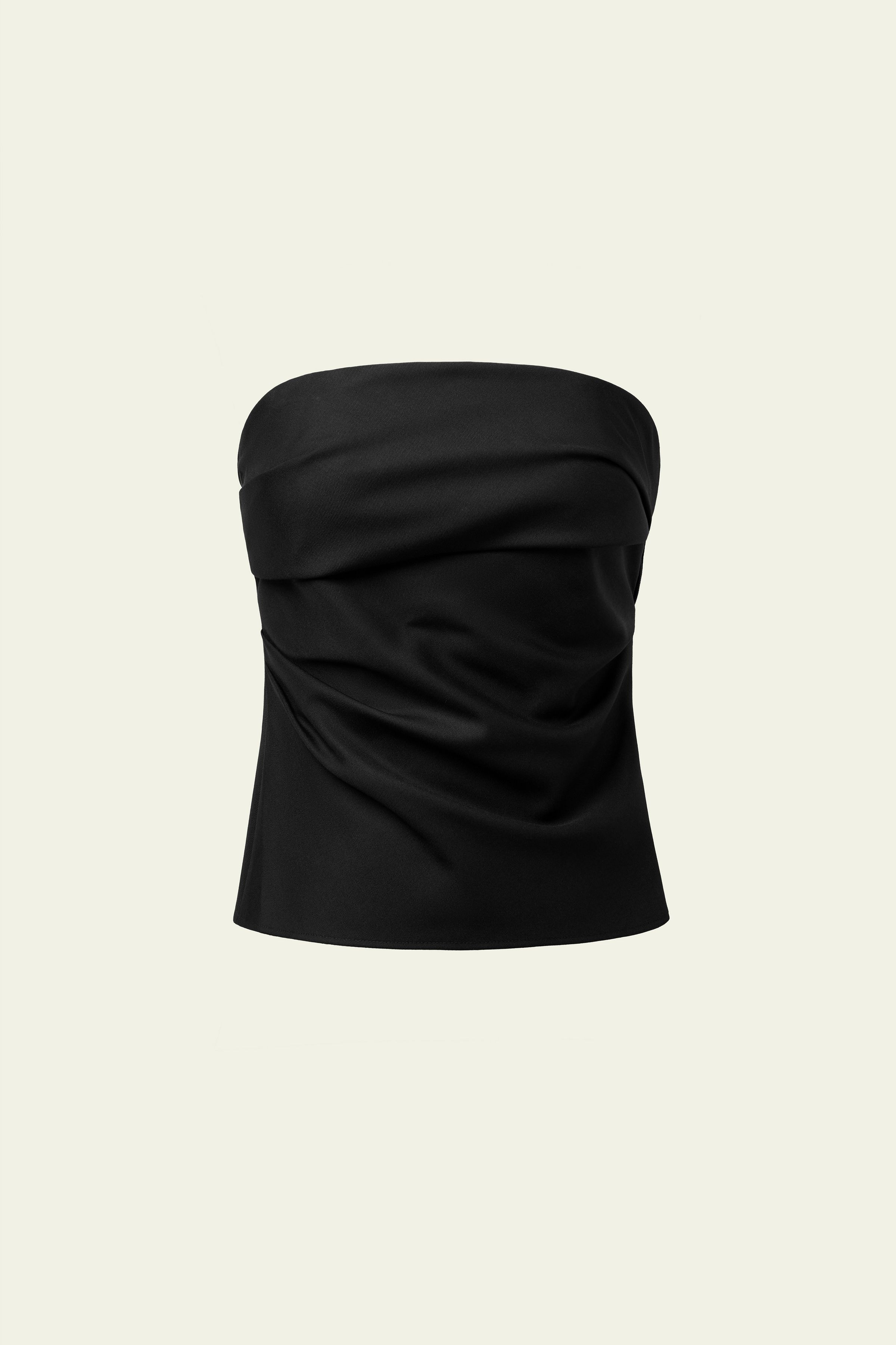 Silk-Wool Pleated Tube Top | LILYSILK