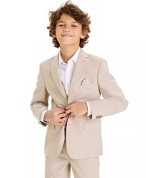 Michael Kors Big Boys Chambray Classic Fit Stretch Suit Jacket - Macy's | Macy's