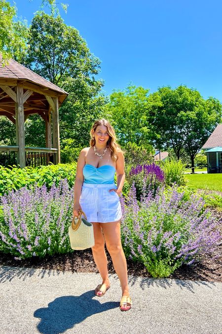 Easy summer outfit idea, Amazon tube top, Target linen shorts, straw handbag, seashell earrings, seashell charm necklace, vacation outfit, summer fashion, Amazon finds 

#LTKItBag #LTKStyleTip #LTKFindsUnder50