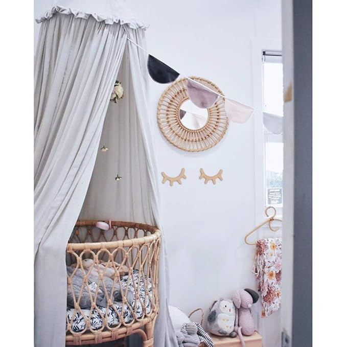 MAMERIA Kids Bed Canopy with Frills Cotton Mosquito Net for Baby Crib Reading Nook Curtain Hideaw... | Amazon (US)
