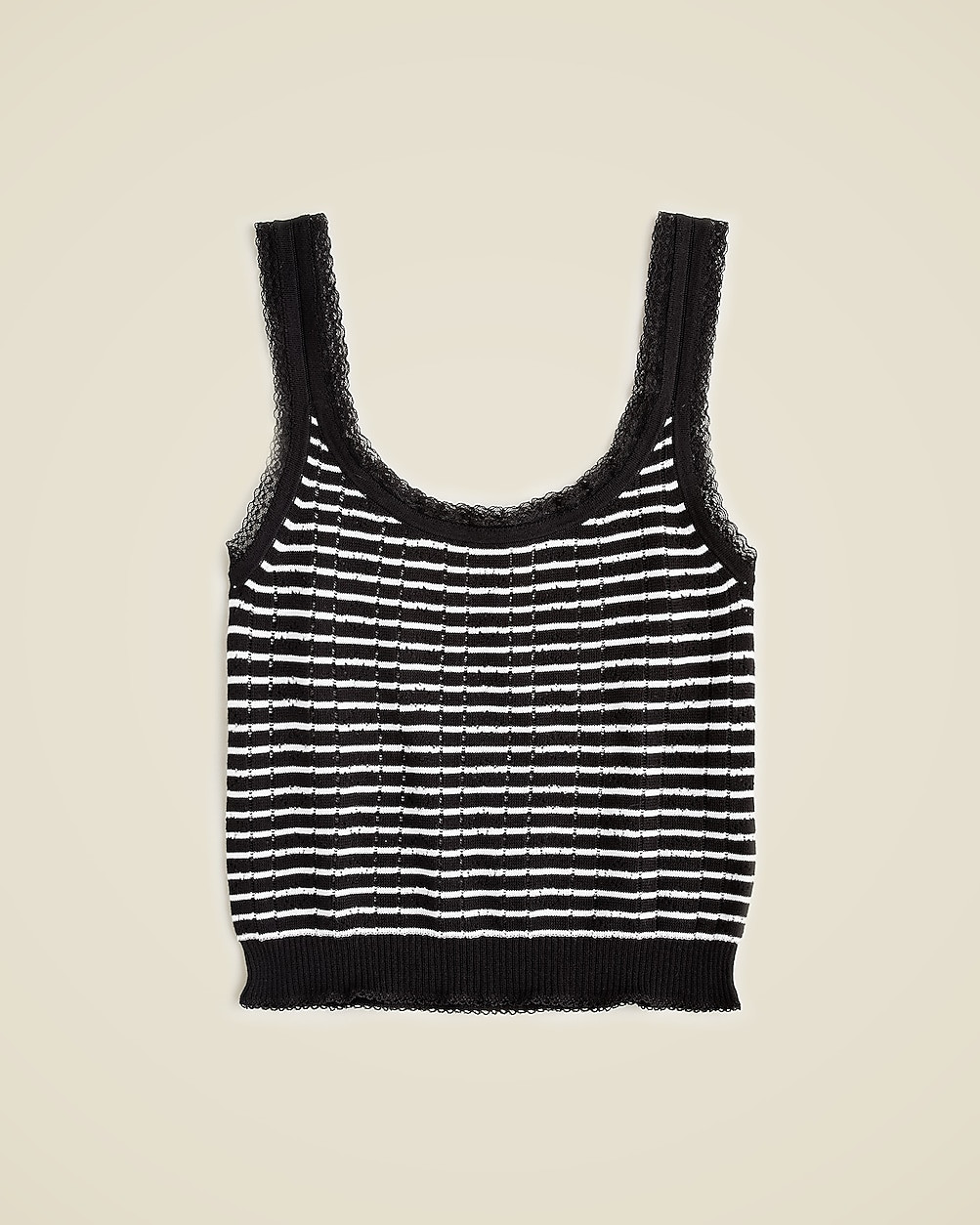 Pointelle sweater-tank in striped premium ultrafine cotton | J. Crew US