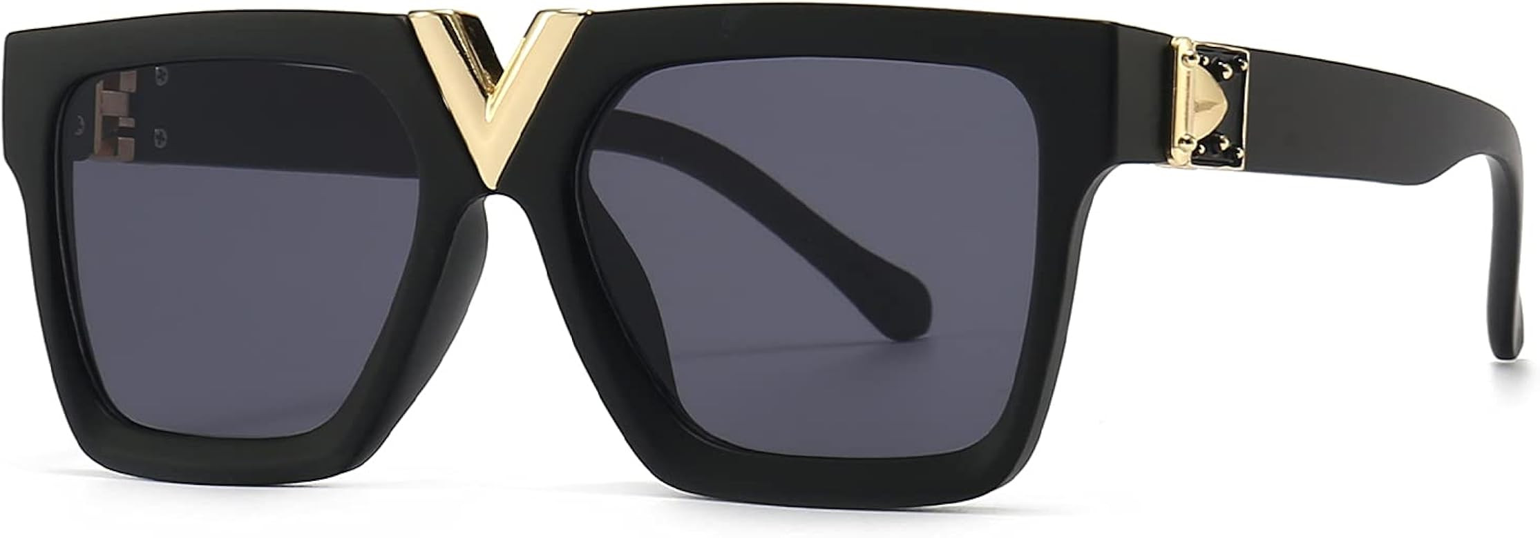 Retro Millionaire Sunglasses Square Metal Punk Rock Hip Hop Eyewear For Men Women | Amazon (US)