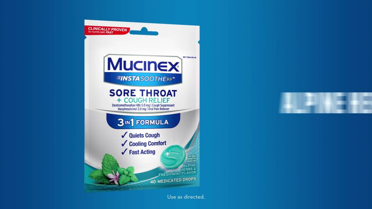 Mucinex Instasoothe Sore Throat Lozenges, Elderberry & Cherry Flavor, 40 Count, Medicated Throat ... | Walmart (US)