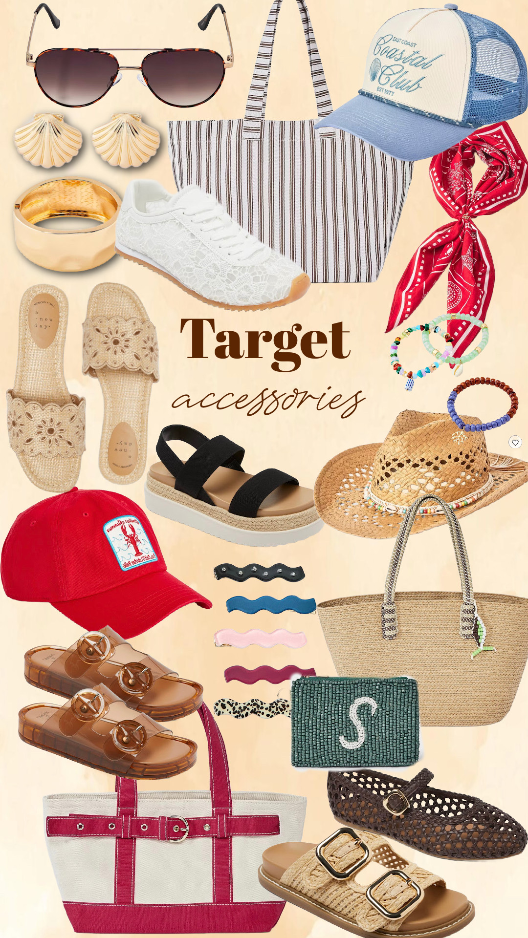 Target Accessories

Sarah Joy, Spring & Summer, Vacation finds, sandals, trending 

 #LTKootd #LTKSeasonal #LTKSaleAlert