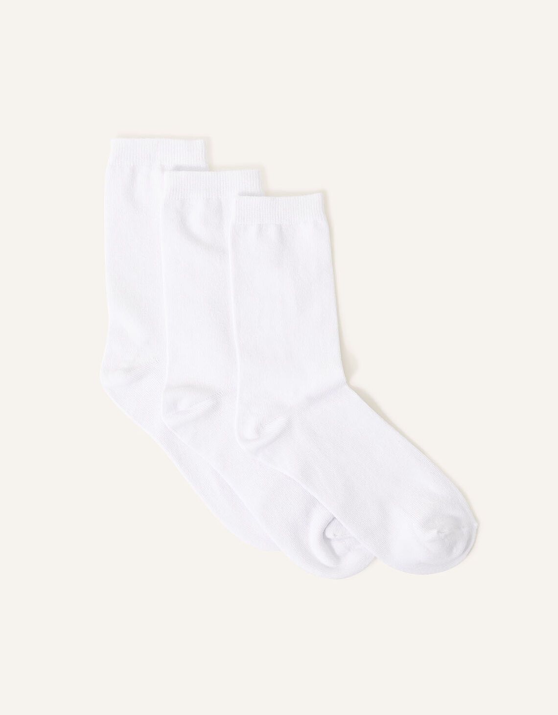 Cotton Ankle Socks Set of Three White | Accessorize (Global)