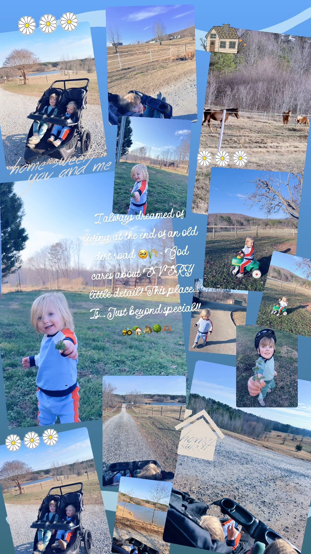 I always dreamed of living at the end of an old dirt road 🥹🌾 - God cares about EVERY little detail! This place…. Is…. Just beyond special!! 🚜🏡🐴🌳🫶🏽