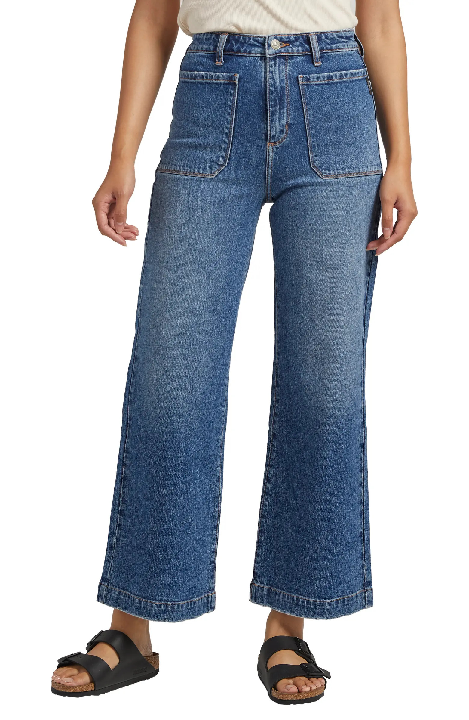 Patch Pocket Wide Leg Jeans | Nordstrom