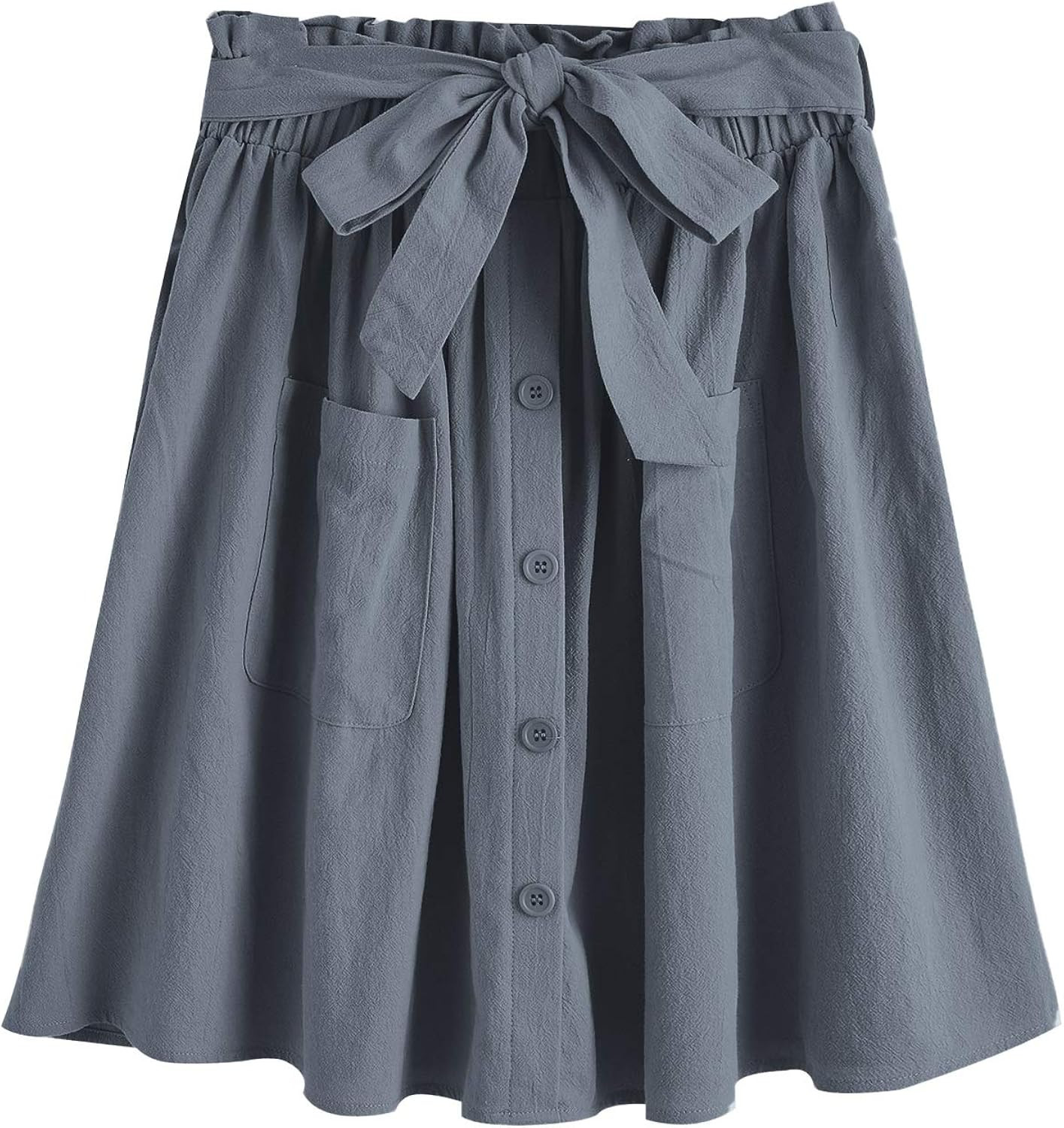 SheIn Women's Casual Self Tie Waist Frill Double Pocket Short Skirt | Amazon (US)