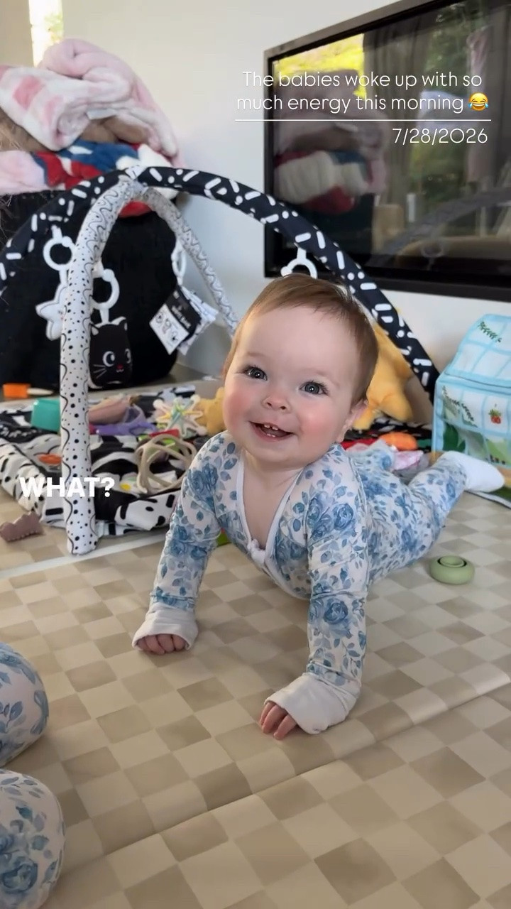 The babies woke up with so much energy this morning 😂

Their pajamas are by @Caden Lane 🩵🎀

#LTKKids #LTKBaby #LTKootd