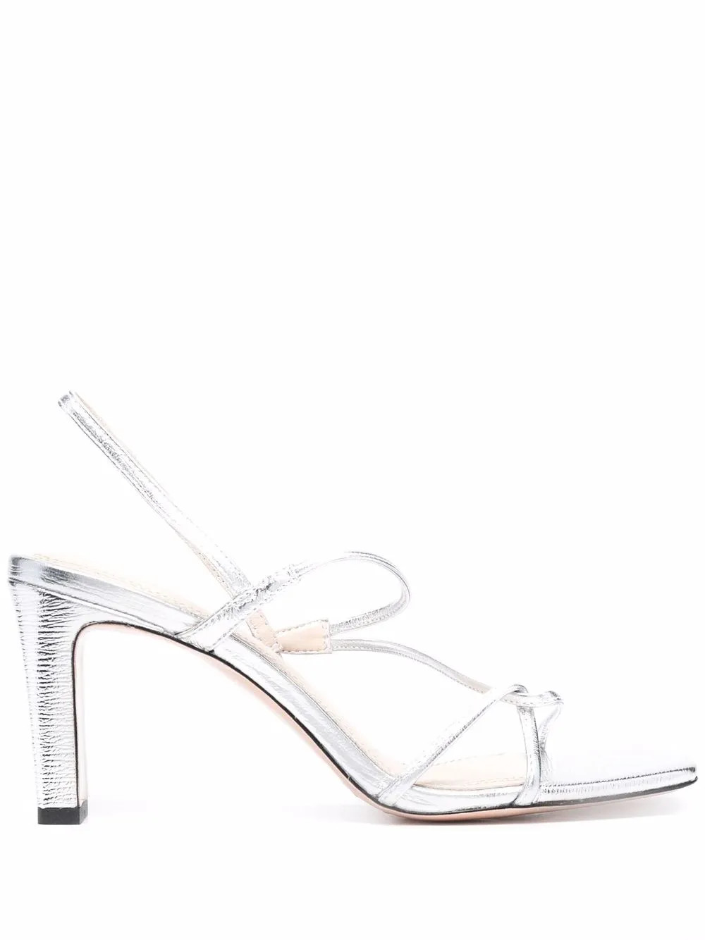SANDRO 70mm Strappy Leather Sandals | Silver | FARFETCH IE | Farfetch Global