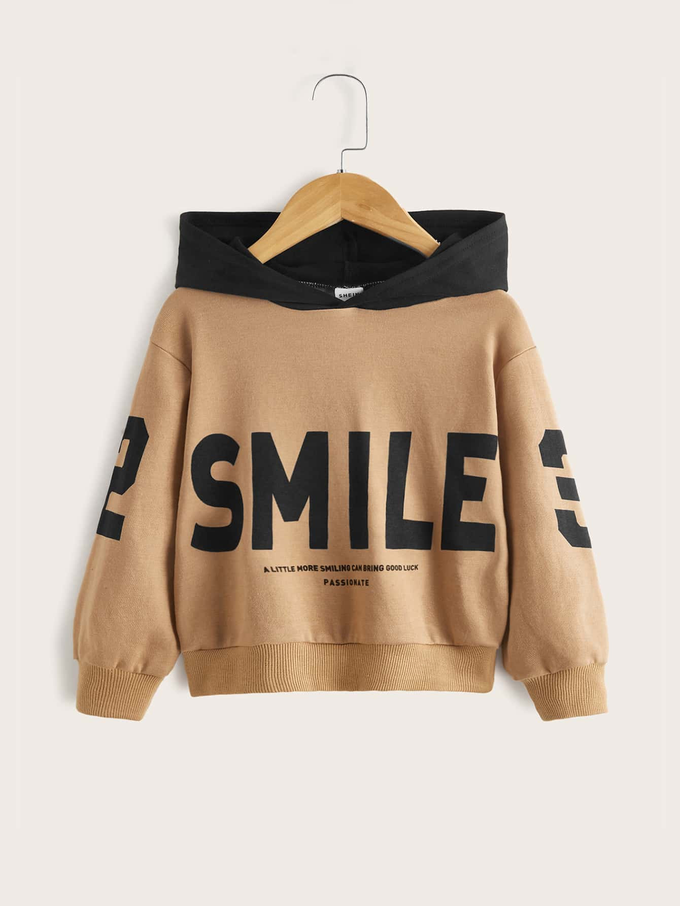 SHEIN Toddler Boys Letter Graphic Drop Shoulder Hoodie | SHEIN