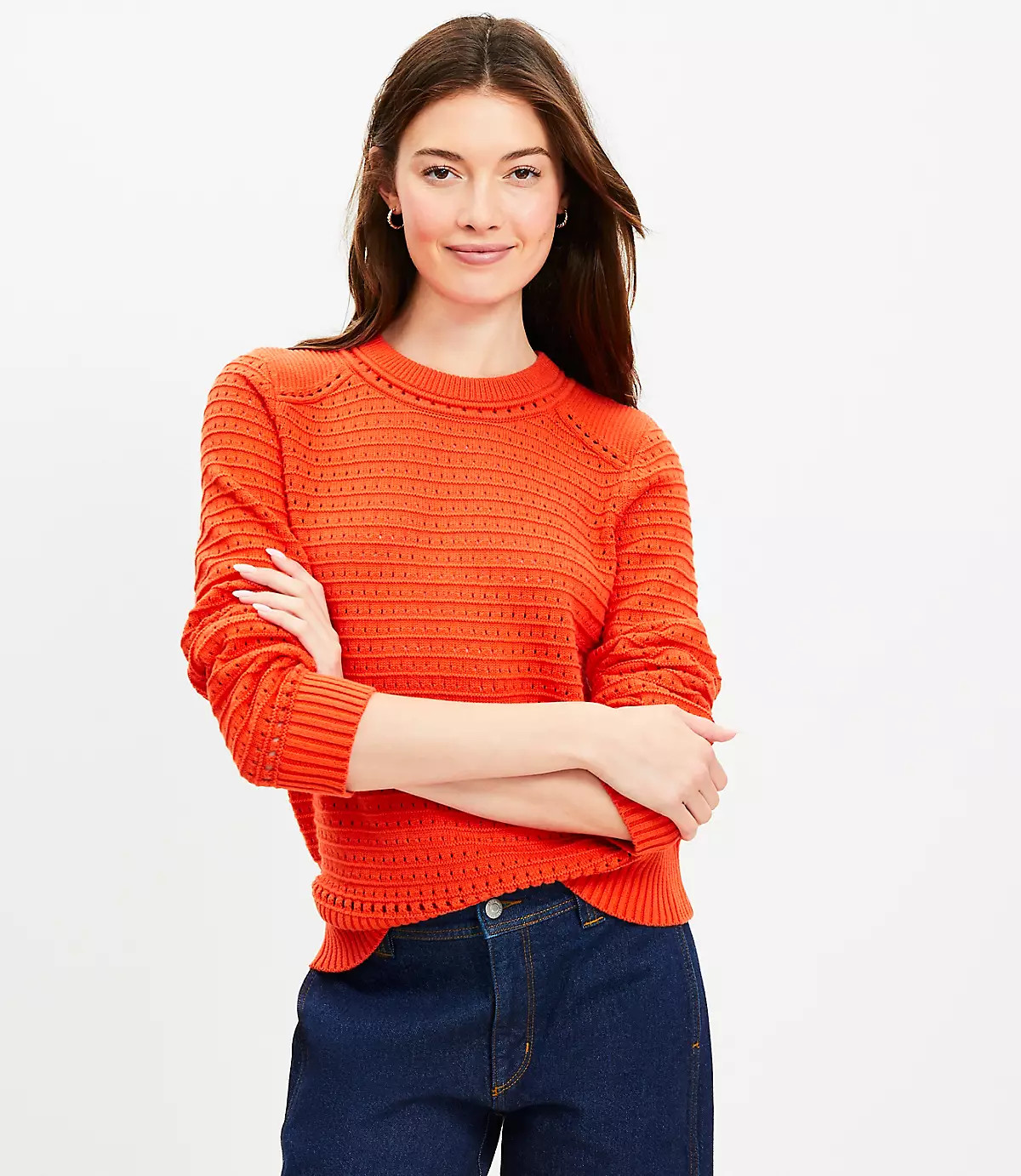 Ottoman Pointelle Sweater | LOFT
