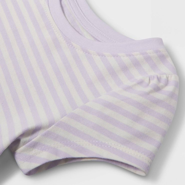 Toddler Girls' Striped Short Sleeve T-Shirt - Cat & Jack™ Purple | Target