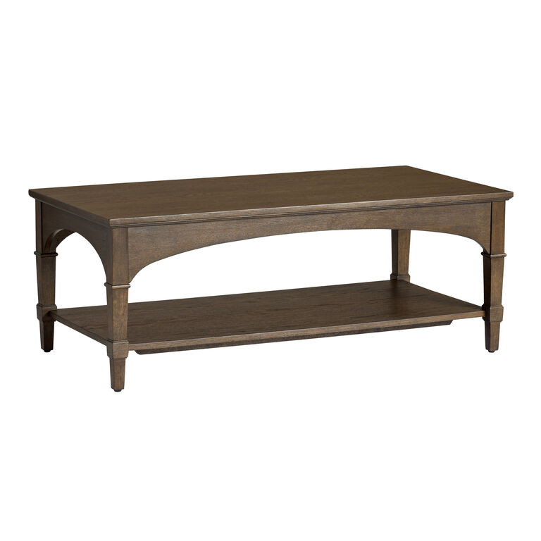 Butler Burnt Cocoa Wood Arch Coffee Table with Shelf | World Market