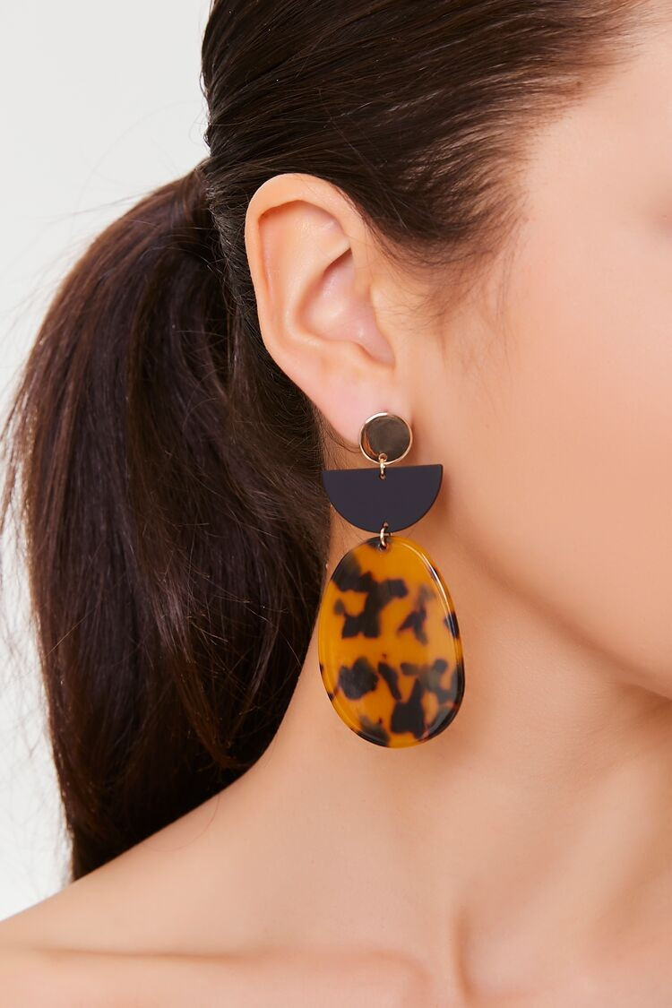 Tortoiseshell Geo Drop Earrings | Forever 21 (US)
