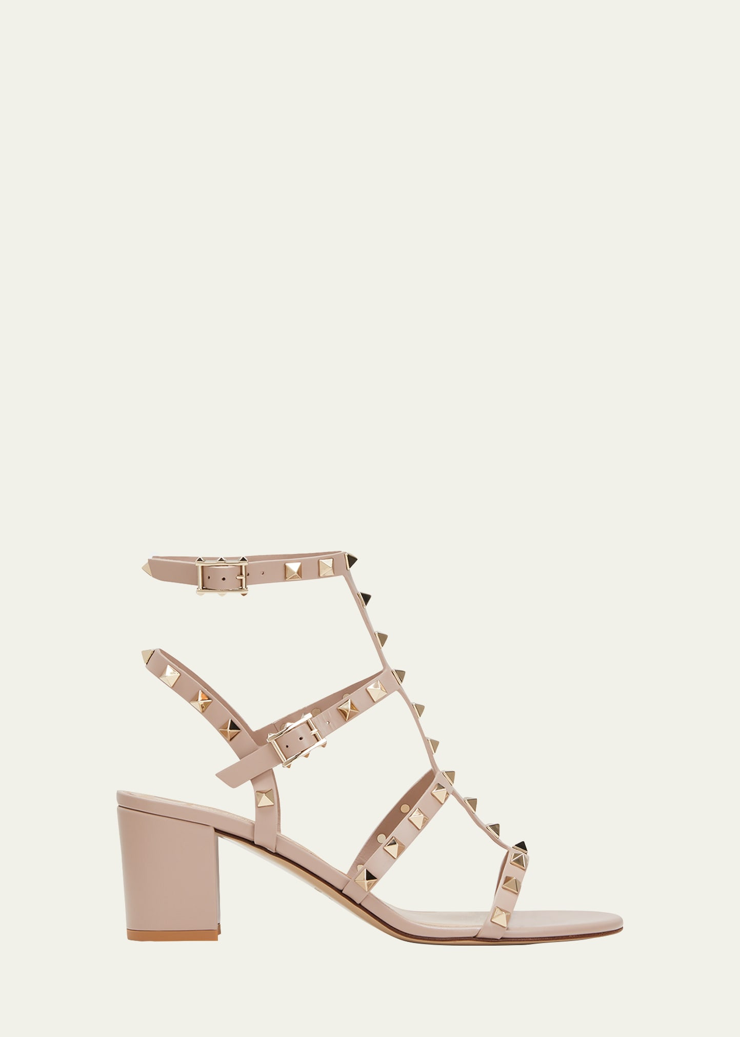 Valentino Garavani Rockstud Leather 60mm City Sandals | Bergdorf Goodman