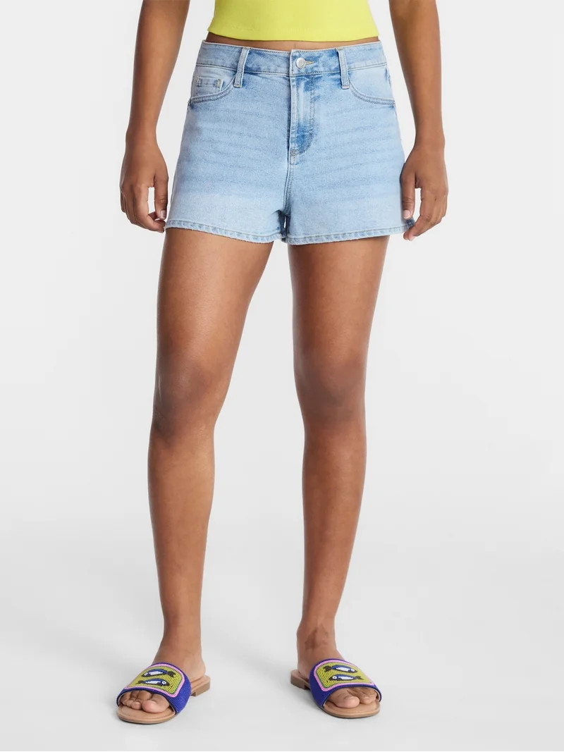 No Boundaries Denim Mom Shorts, 2.25" Inseam, Women's 00-20 | Walmart (US)