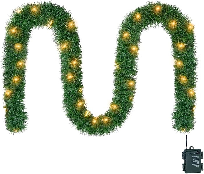 WEMADE 15.4ft Pre-Lit Christmas Garland with Lights – 50 LED Lighted Garlands for Christmas Dec... | Amazon (US)