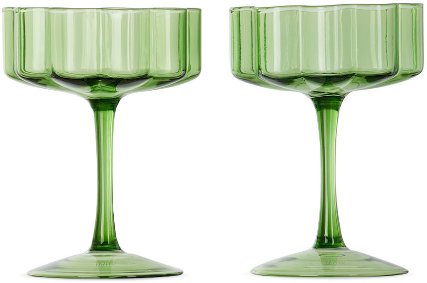 Fazeek Green Wave Coupe Glass Set | SSENSE