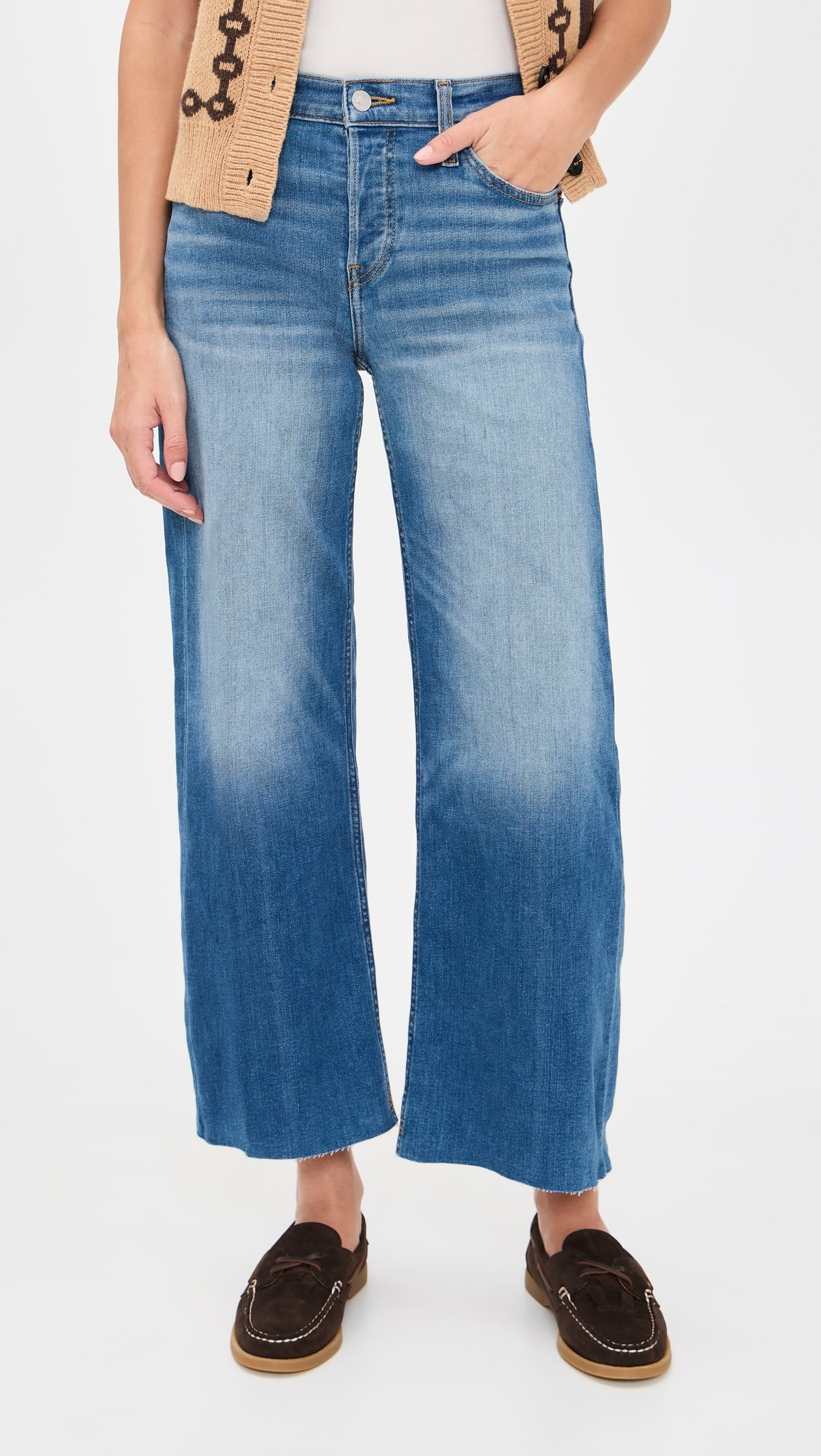 Mid Rise Wide Leg Crop Jeans | Shopbop