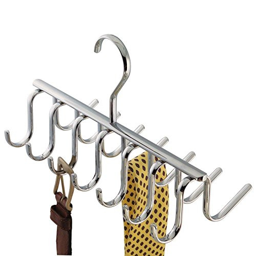 iDesign Axis Metal Hanger, Hanging Closet Organization Storage Holder, Men's Ties, Women's Shawls, Pashminas, Scarves, Clothing, Accessories, 14 Hooks, Tie and Belt Rack | Amazon (US)
