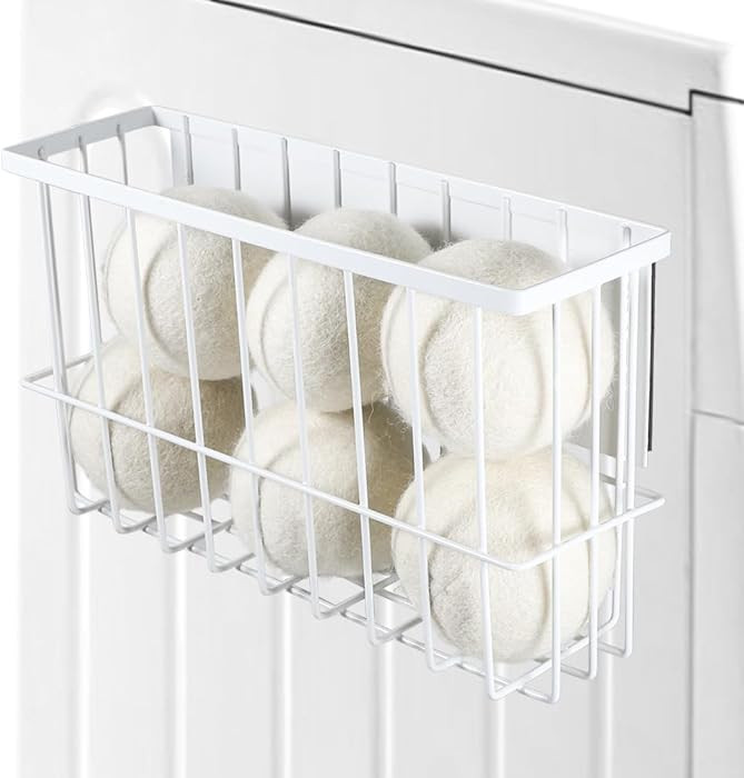 Picowe Large Dryer Ball Organizer Magnetic Storage Bin, Magnetic Basket Dryer Ball Holder for Lau... | Amazon (US)
