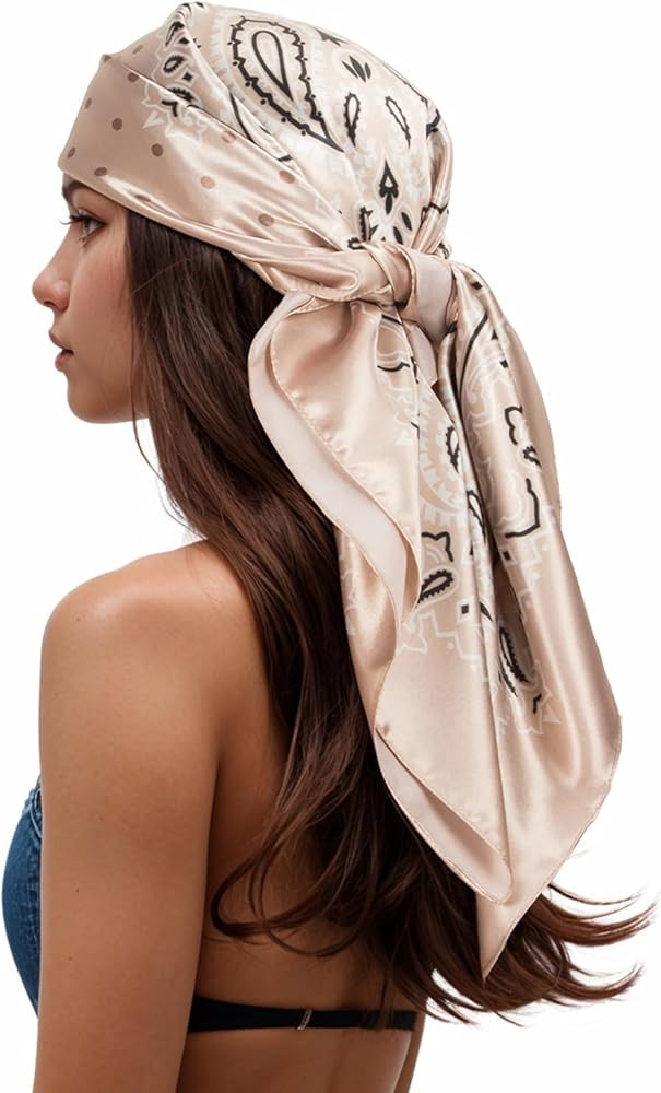 RIIQIICHY Head Scarf for Women Like Silk Scarf Hair Scarf Printed Square Scarf Bandanas for Women... | Amazon (US)